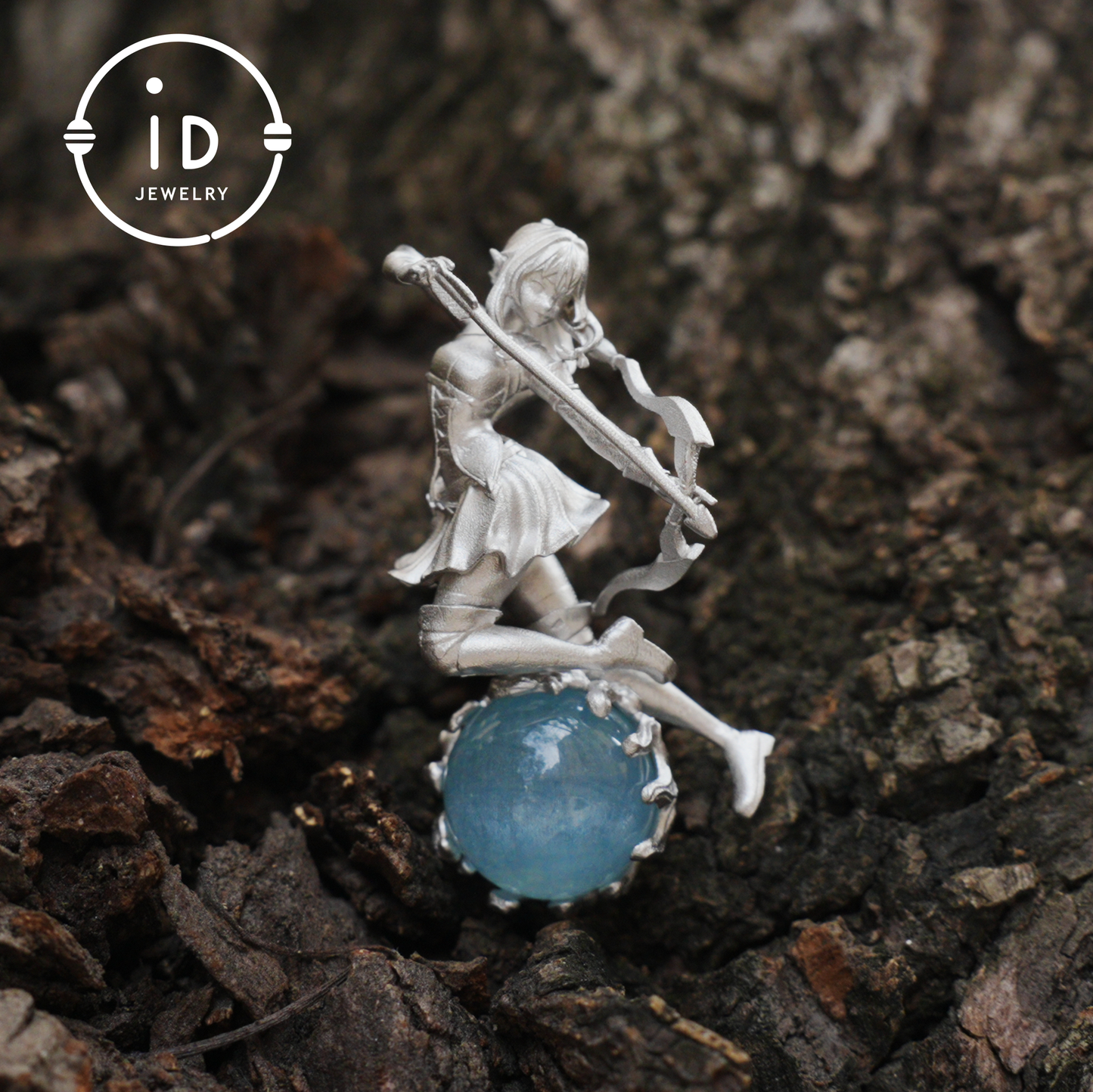 Sagittarius Archer Pendant Necklace in 925 Sterling Silver with Aquamarine – Handcrafted Zodiac Jewelry for Men or Woman