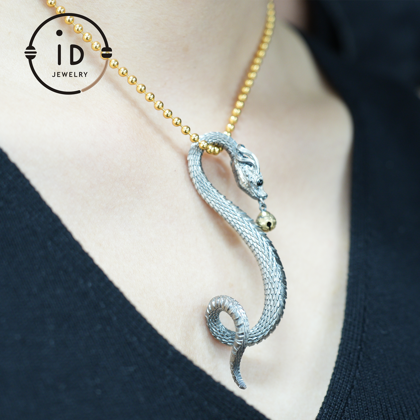 Eternal Coil Dragon Snake pendant |  925 Sterling Silver | Handcrafted Serpent Design| Unique Fantasy Jewelry