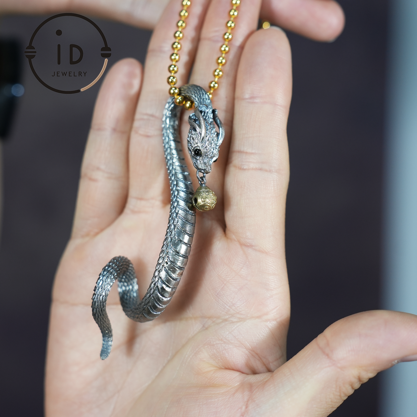 Eternal Coil Dragon Snake pendant |  925 Sterling Silver | Handcrafted Serpent Design| Unique Fantasy Jewelry