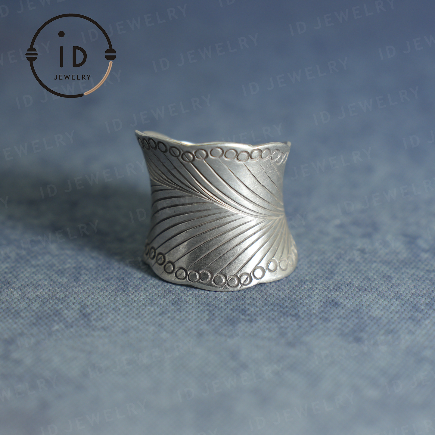 Handmade Vintage Silver Ring – Boho Wide Band Ring – Adjustable Ethnic Jewelry