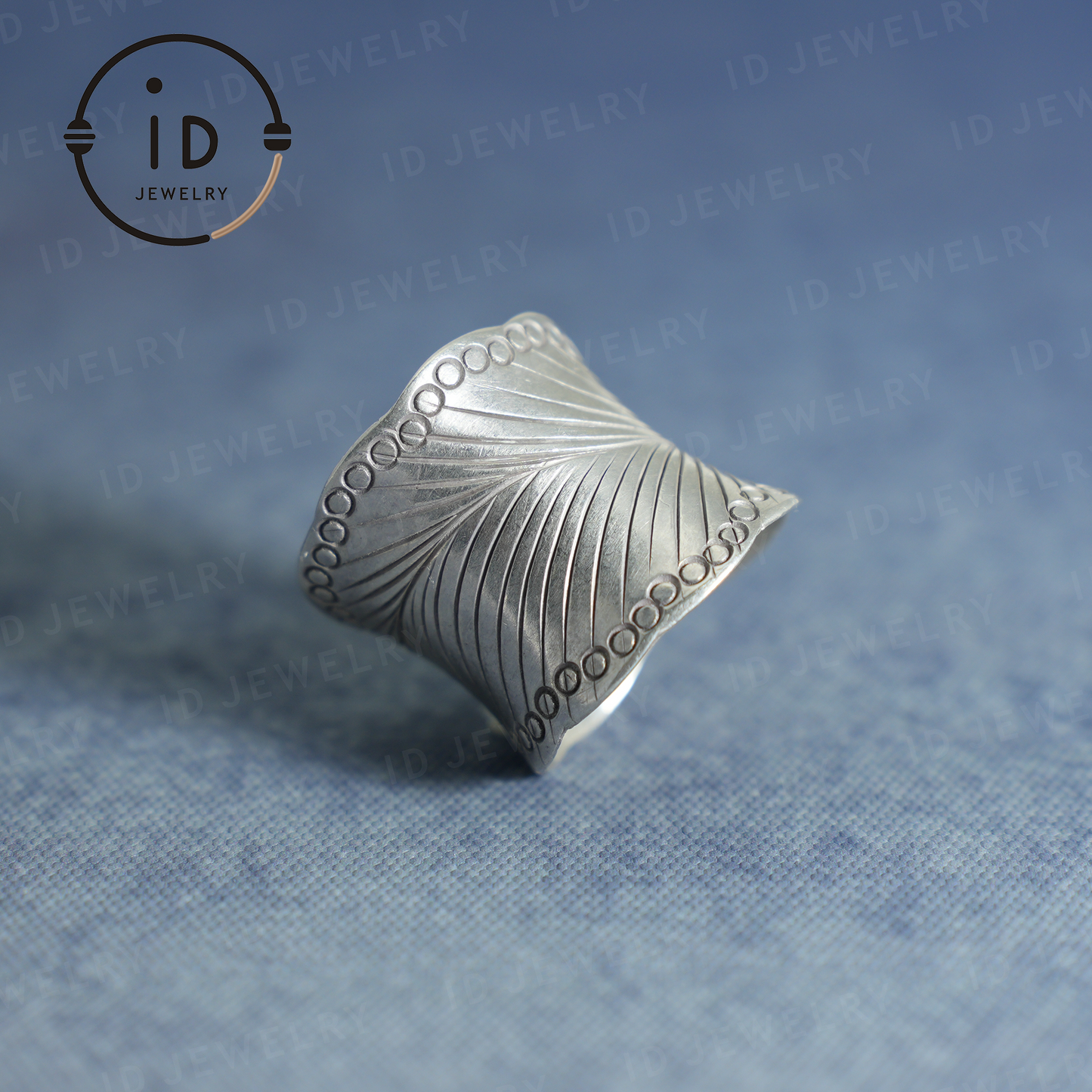 Handmade Vintage Silver Ring – Boho Wide Band Ring – Adjustable Ethnic Jewelry