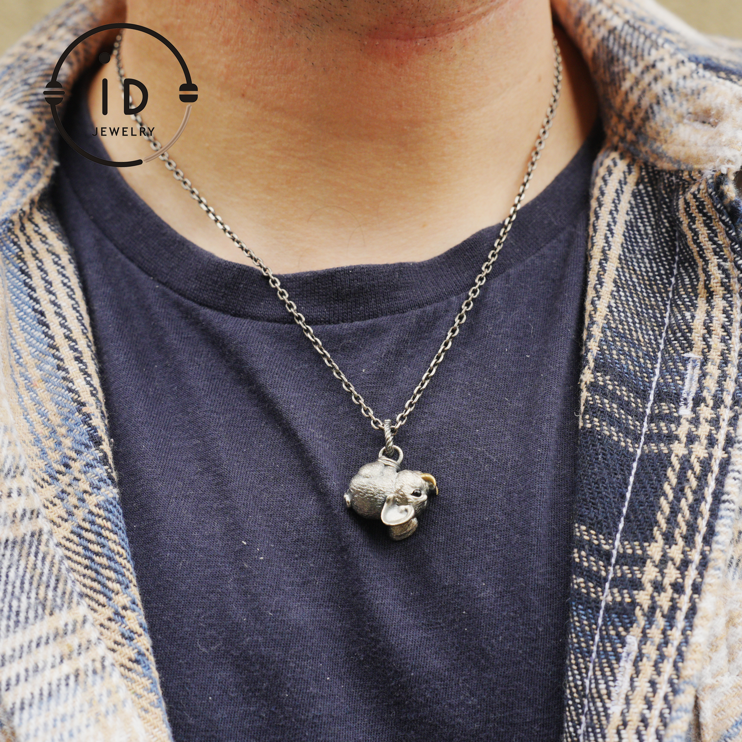 925 Sterling Silver Boar Pendant Necklace with Black Onyx Totem Animal Jewelry Vintage Gift for Men Women Nature Lovers