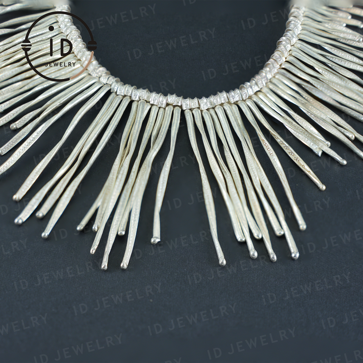 Handmade Boho Necklace, Fringe Necklace, Ethnic Jewelry, Statement Silver Necklace, Vintage Boho Necklace, Festival Jewelry, Gift for Her