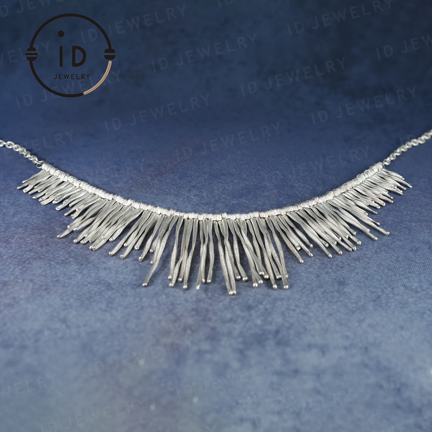 Handmade Boho Necklace, Fringe Necklace, Ethnic Jewelry, Statement Silver Necklace, Vintage Boho Necklace, Festival Jewelry, Gift for Her