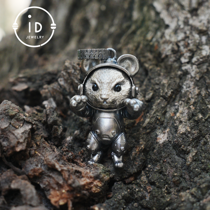 Silver Pendant with Black Onyx, Movable Animal Figure Necklace, Gothic Jewelry for Men and Women, Birthday Gift Unisex