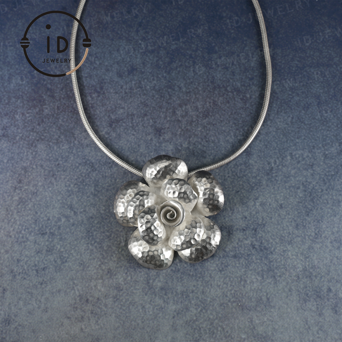 Handmade Silver Flower Necklace,Flower Design Jewelry,Gifts for Her