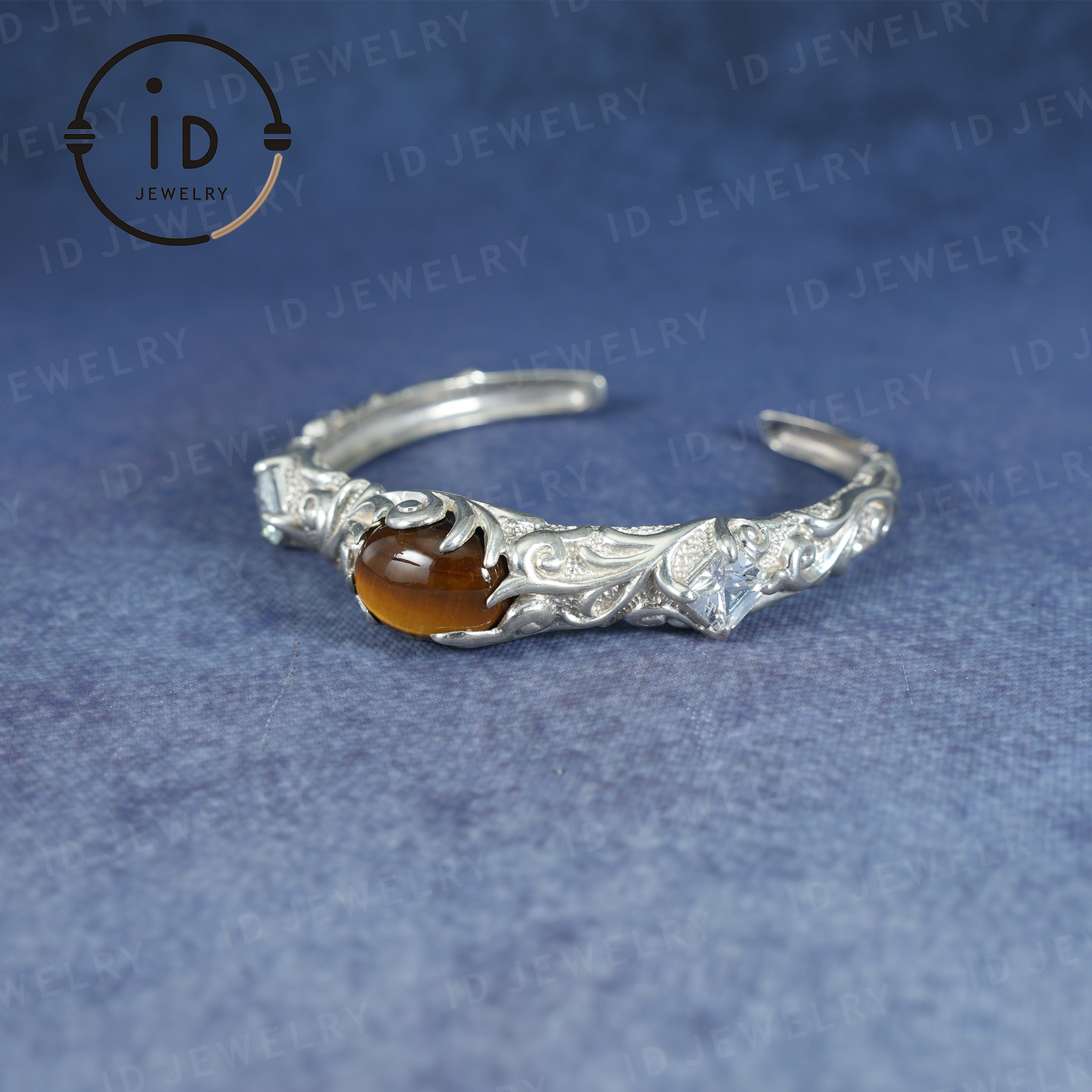 Handmade Open Cuff Torque Bracelet Silver Jewelry | Protective Amulet Bracelet | Vintage Nature Style