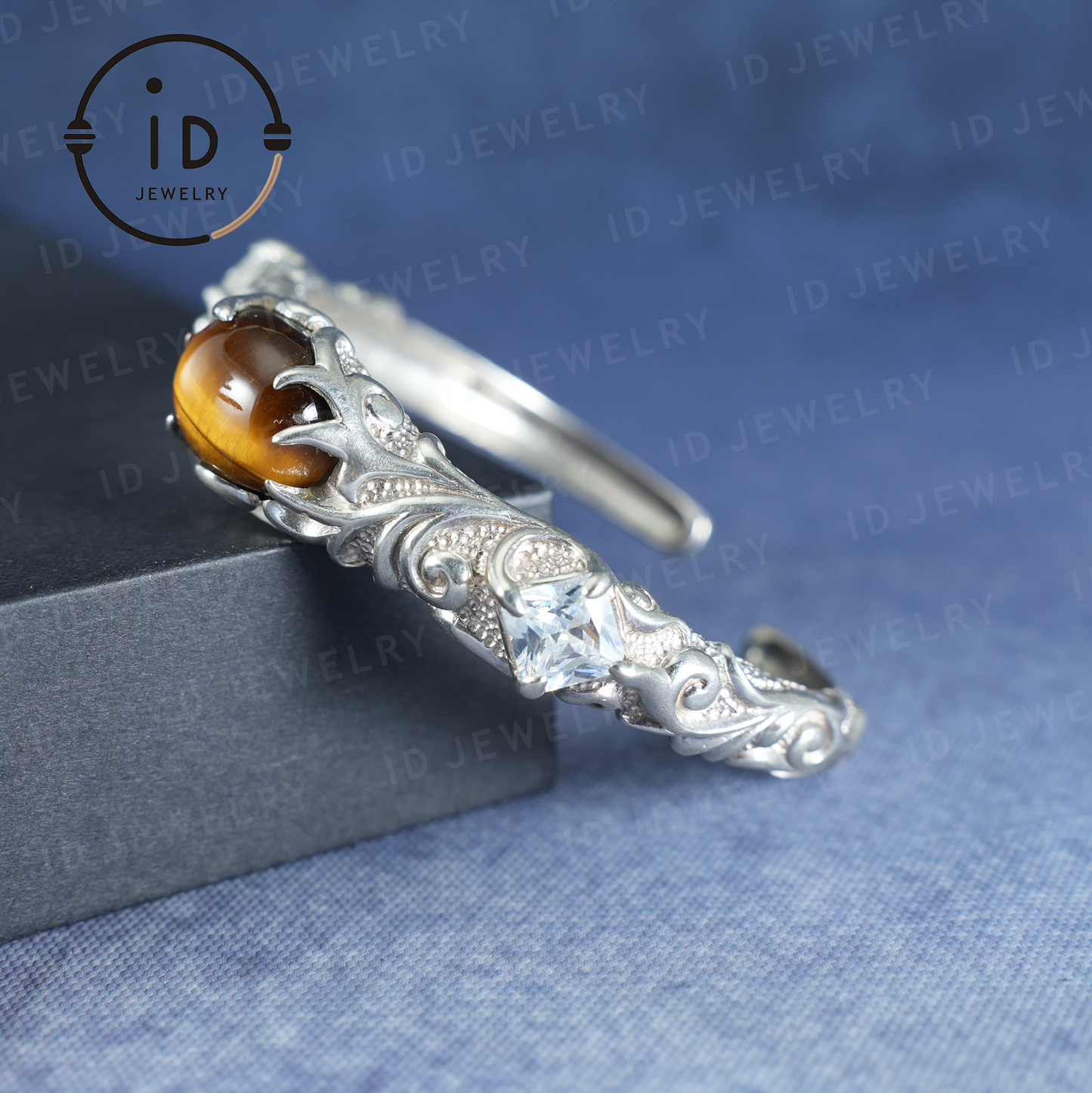 Handmade Open Cuff Torque Bracelet Silver Jewelry | Protective Amulet Bracelet | Vintage Nature Style