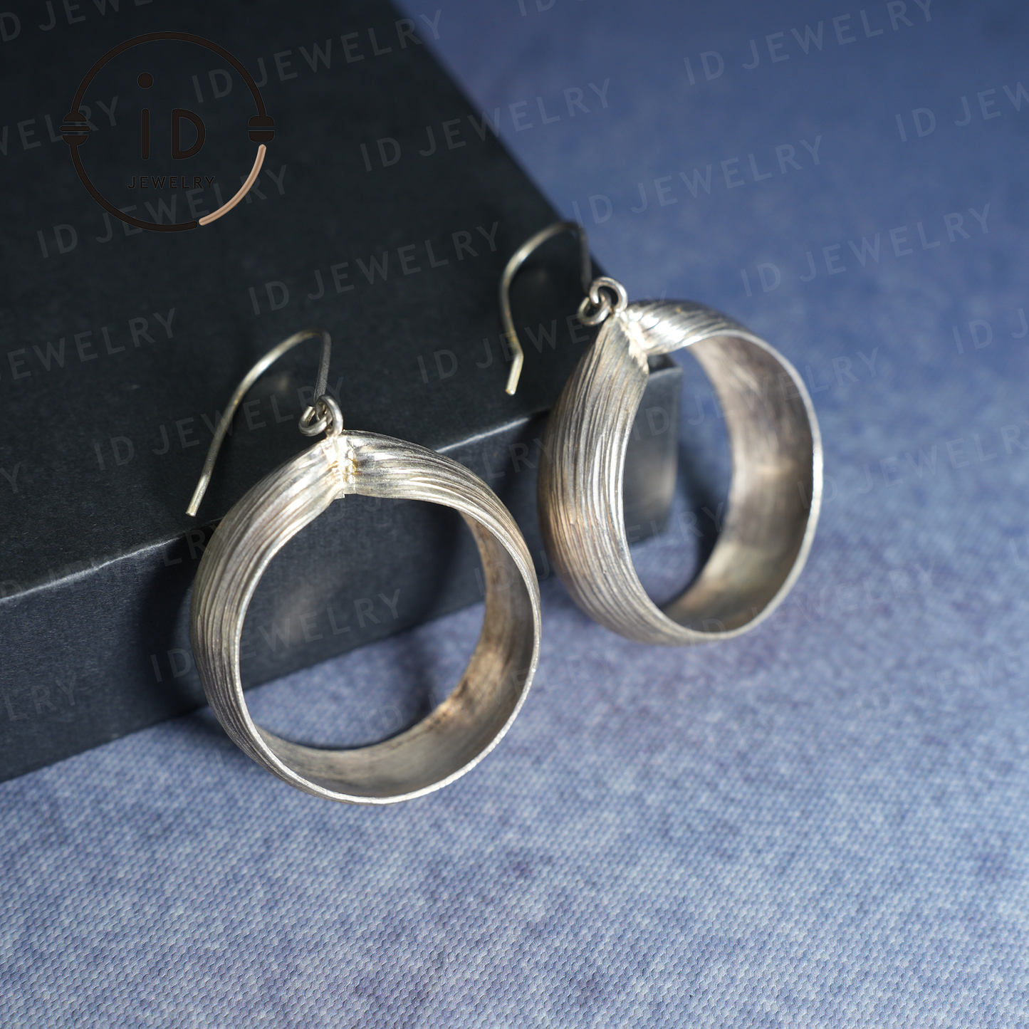 Handmade Silver Earrings - Organic Shape, Minimalist Jewelry, Elegant Boho Style