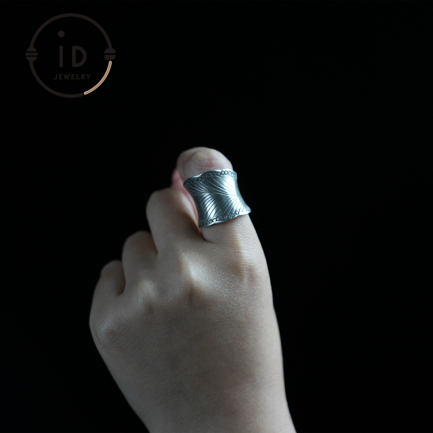 Handmade Vintage Silver Ring – Boho Wide Band Ring – Adjustable Ethnic Jewelry