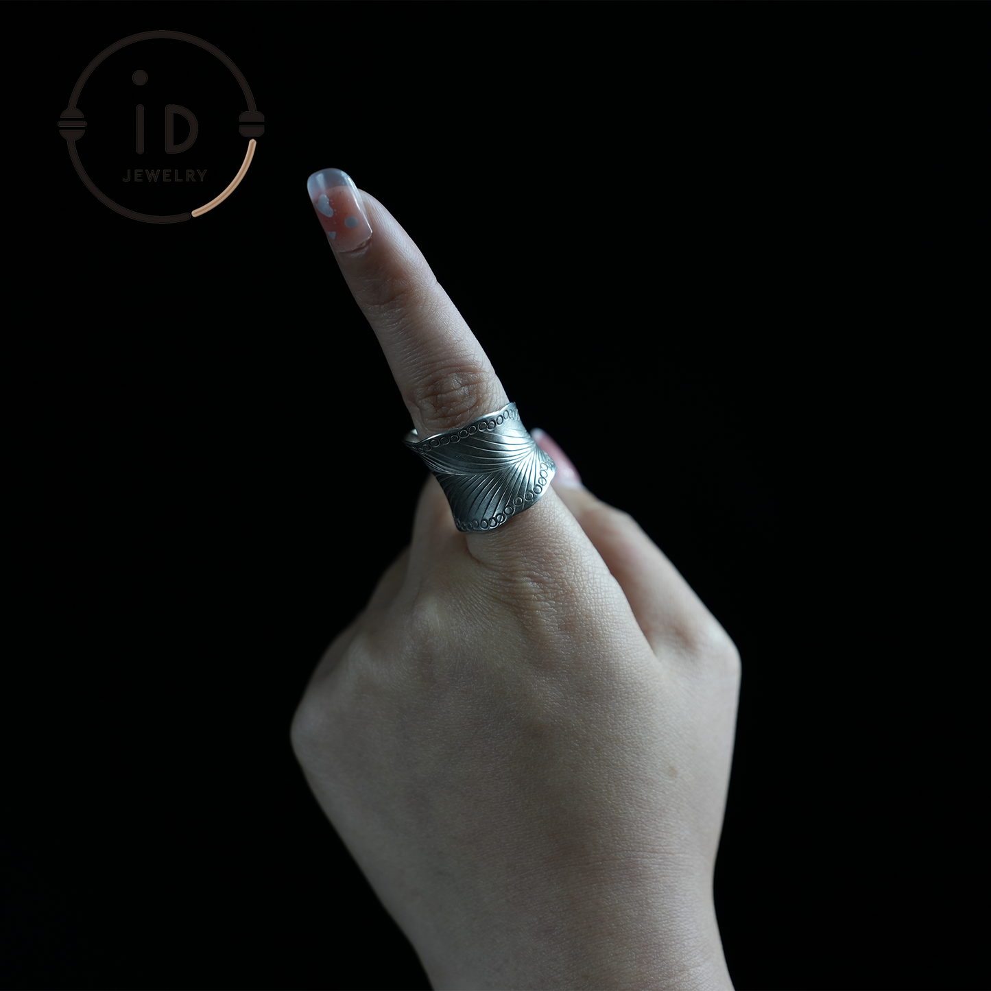 Handmade Vintage Silver Ring – Boho Wide Band Ring – Adjustable Ethnic Jewelry