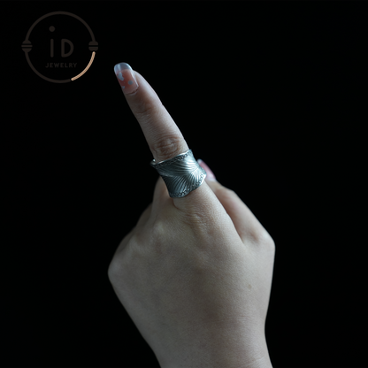 Handmade Vintage Silver Ring – Boho Wide Band Ring – Adjustable Ethnic Jewelry