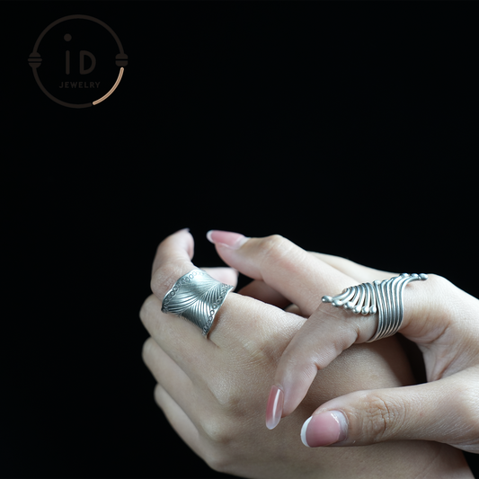 Handmade Vintage Silver Ring – Boho Wide Band Ring – Adjustable Ethnic Jewelry