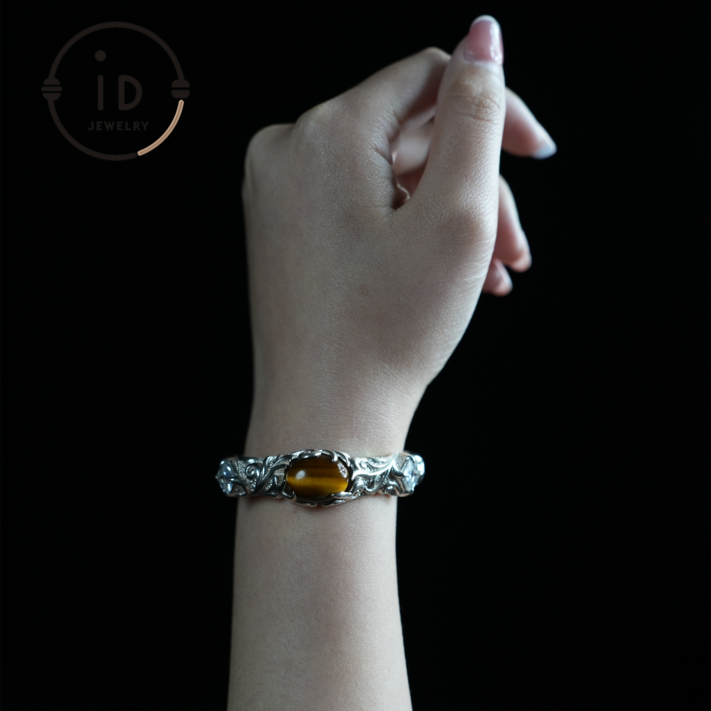 Handmade Open Cuff Torque Bracelet Silver Jewelry | Protective Amulet Bracelet | Vintage Nature Style