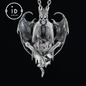 Gothic pendant with ghost crystal in oxidized 925 silver totem design gift for her statement necklace birthday