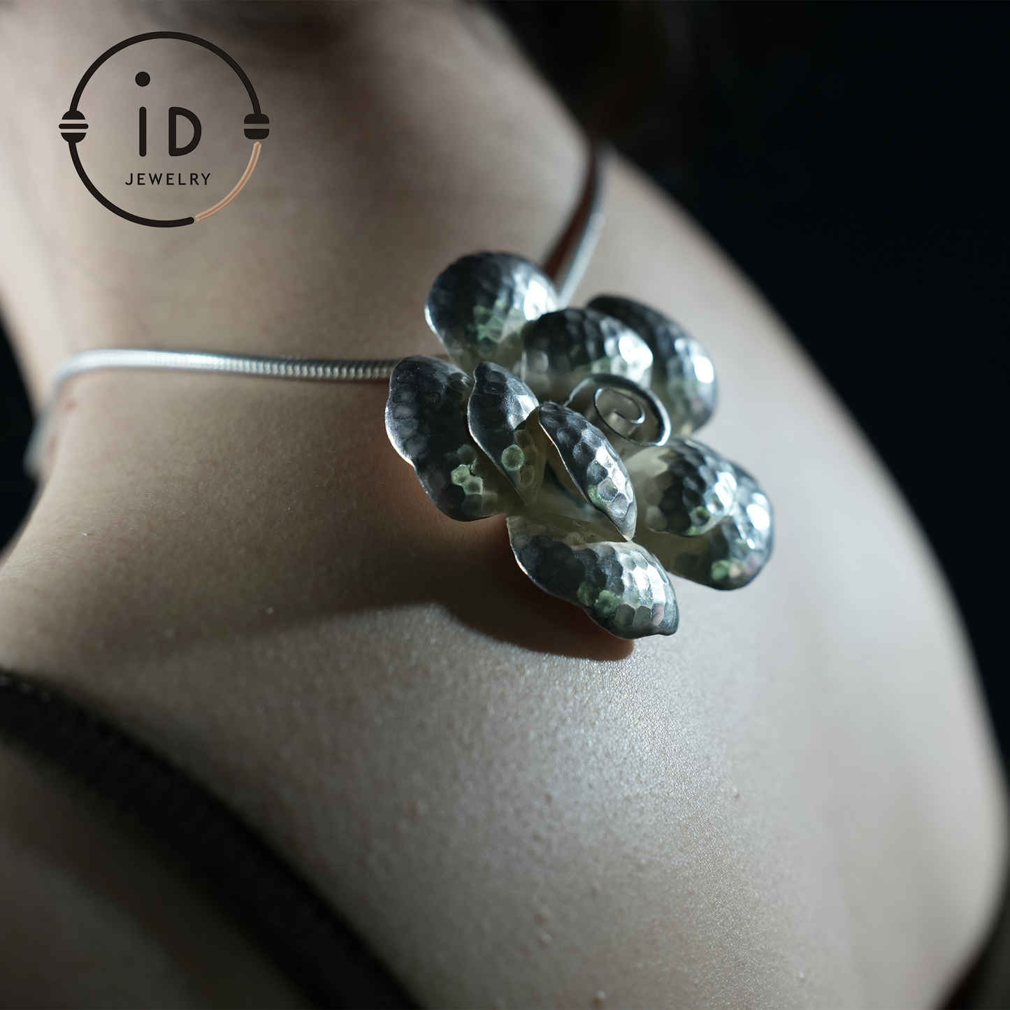 Handmade Silver Flower Necklace,Flower Design Jewelry,Gifts for Her