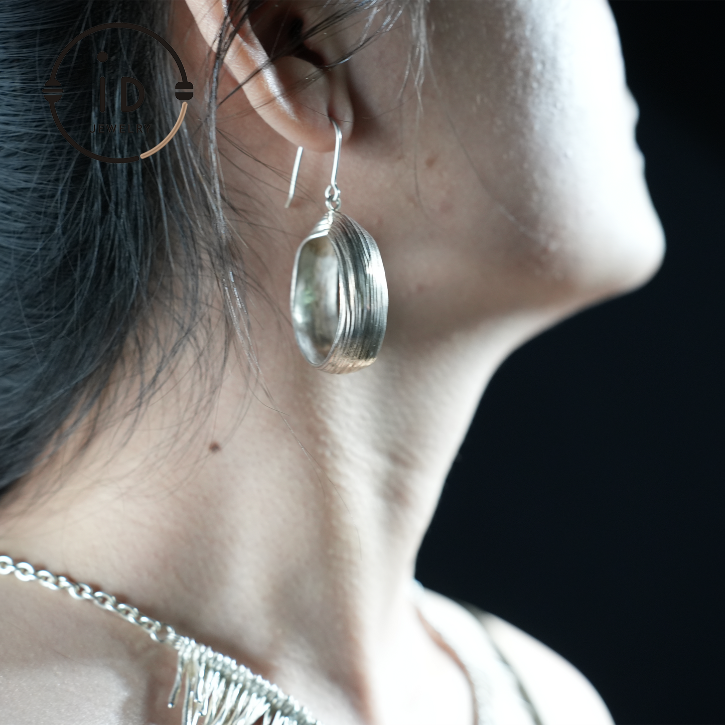 Handmade Silver Earrings - Organic Shape, Minimalist Jewelry, Elegant Boho Style
