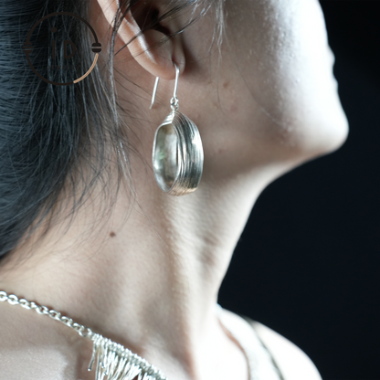 Handmade Silver Earrings - Organic Shape, Minimalist Jewelry, Elegant Boho Style