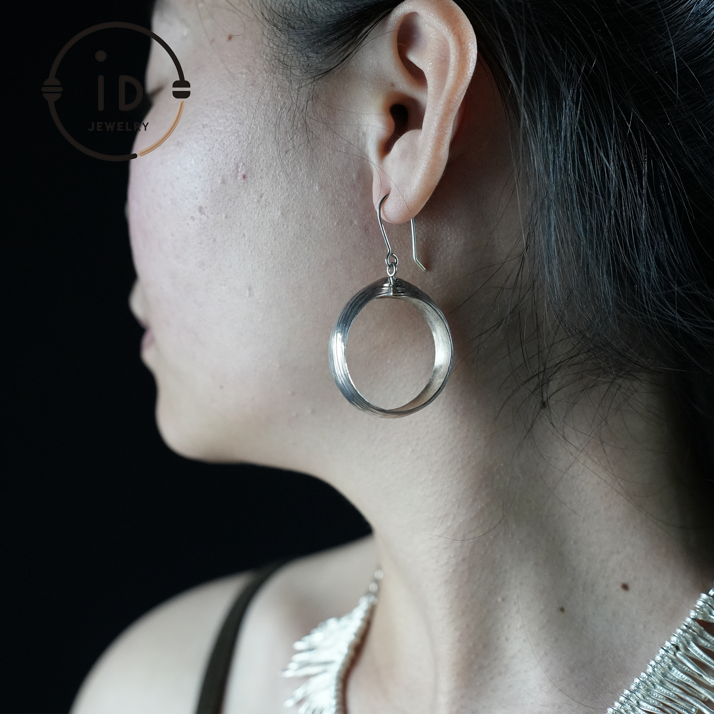 Handmade Silver Earrings - Organic Shape, Minimalist Jewelry, Elegant Boho Style