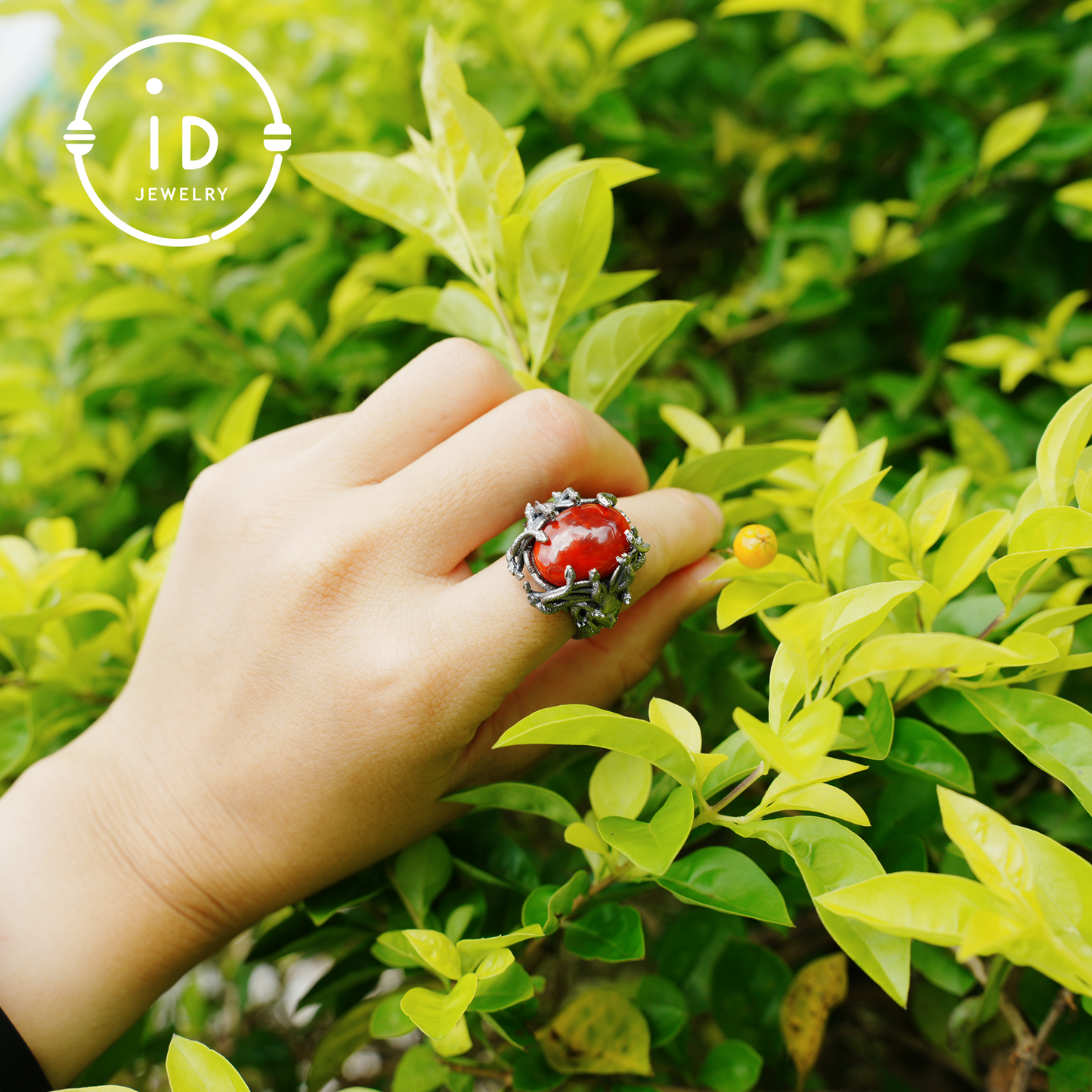 Handmade Gothic Ring | Mystical Jewelry with Agate | Baroque Style