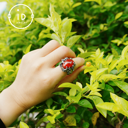 Handmade Gothic Ring | Mystical Jewelry with Agate | Baroque Style
