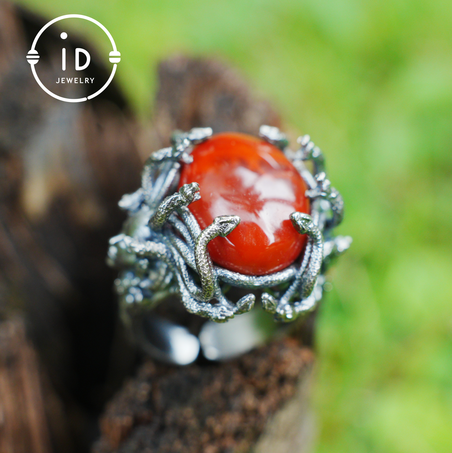 Handmade Gothic Ring | Mystical Jewelry with Agate | Baroque Style
