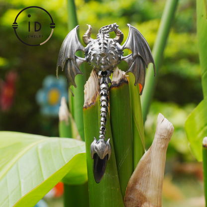 Gothic Totem Pendant | Amethyst Drop & Opal Eye | Handmade 925 Silver & Brass Necklace for Him
