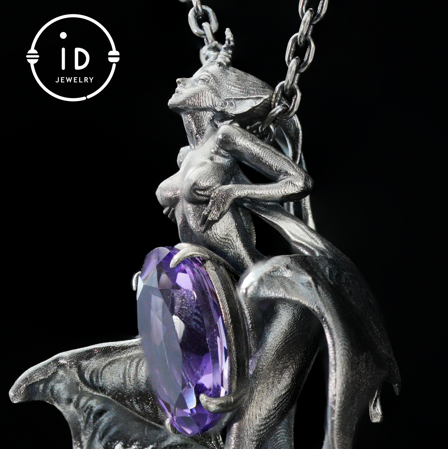 Handcrafted Silver Demon Wing Pendant Necklace | Mystical Banshee Jewelry Symbolizing Strength, Power & Mystery | Unique Gift for Her