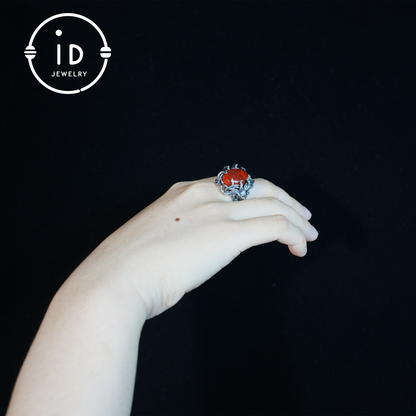 Handmade Gothic Ring | Mystical Jewelry with Agate | Baroque Style