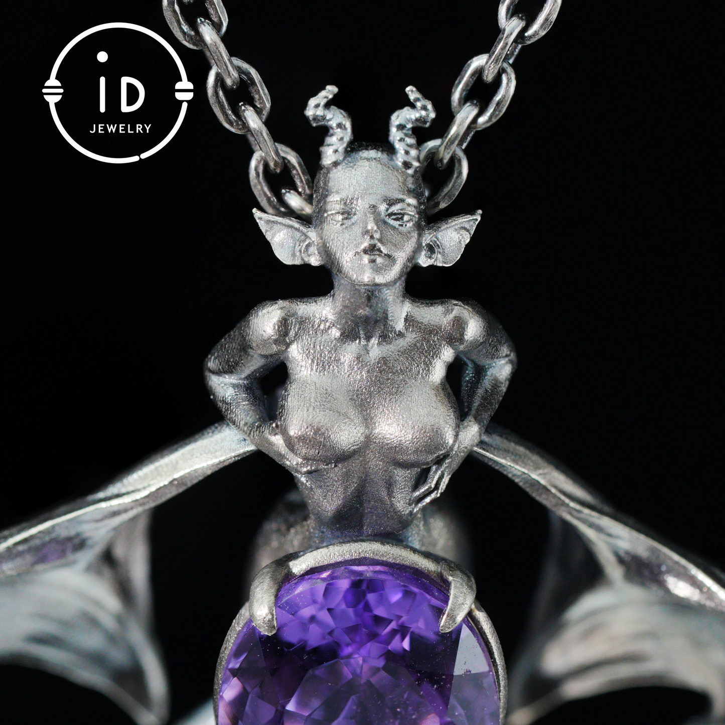 Handcrafted Silver Demon Wing Pendant Necklace | Mystical Banshee Jewelry Symbolizing Strength, Power & Mystery | Unique Gift for Her