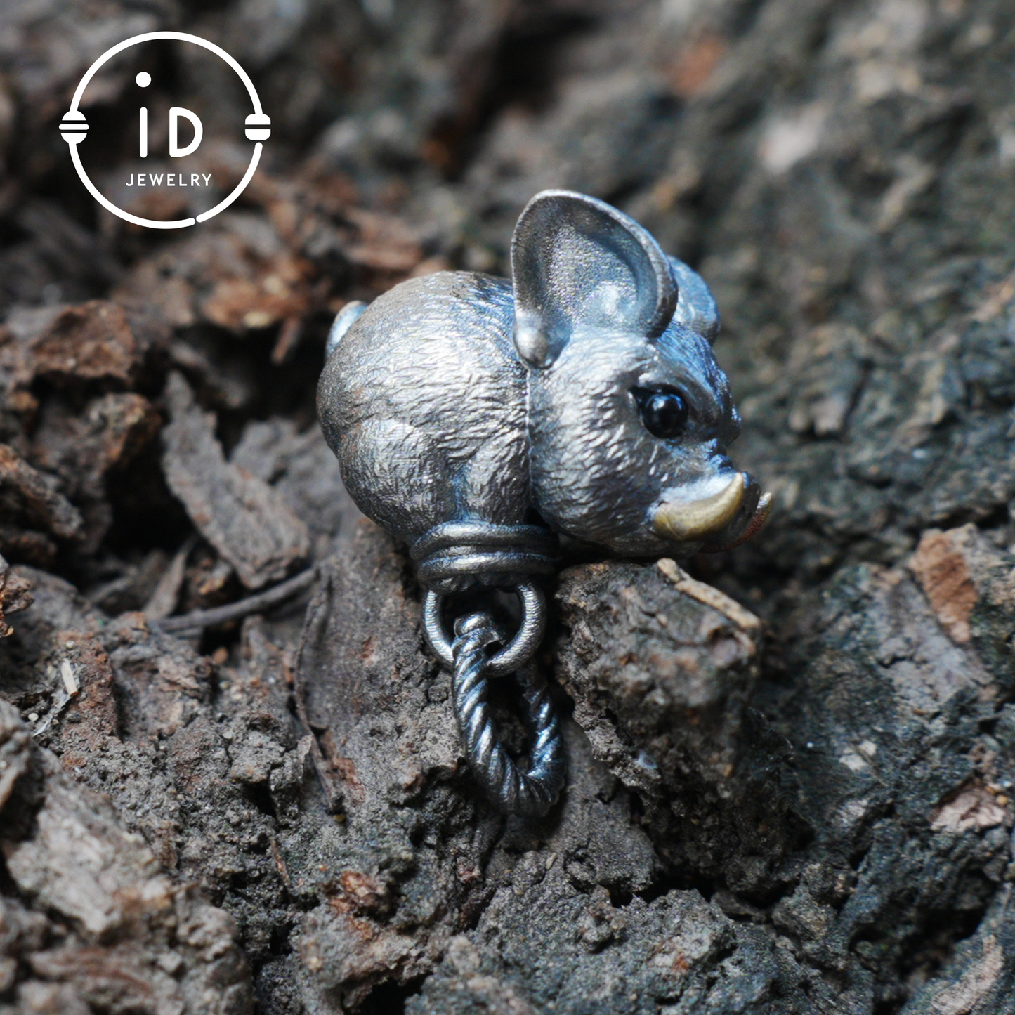 925 Sterling Silver Boar Pendant Necklace with Black Onyx Totem Animal Jewelry Vintage Gift for Men Women Nature Lovers
