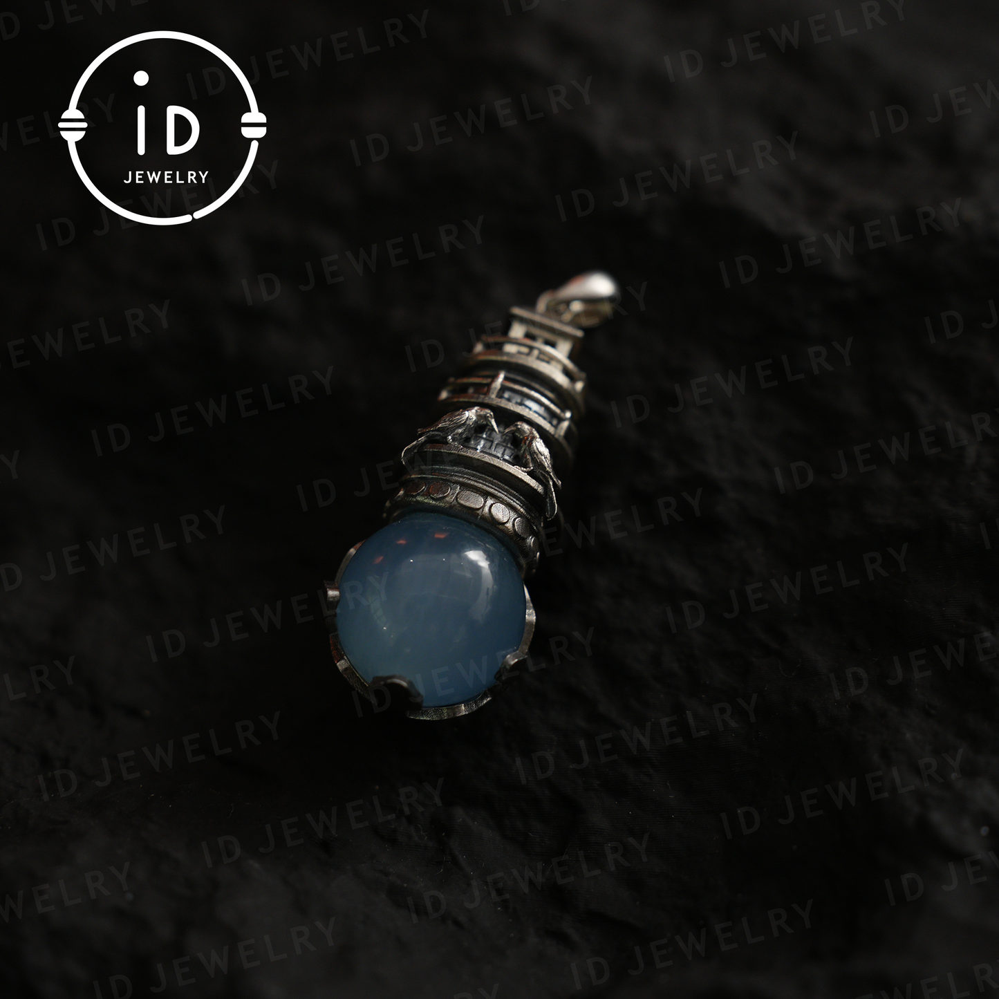 925 Sterling Silver Lighthouse Aquamarine Pendant | Crow Guardian Design | Nautical Protection Talisman of Safe Return & Hope | Special Gift