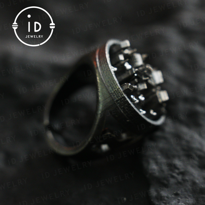 Handmade Cyberpunk Ring | Industrial Jewelry | Microchip Design | Gothic Geek Ring