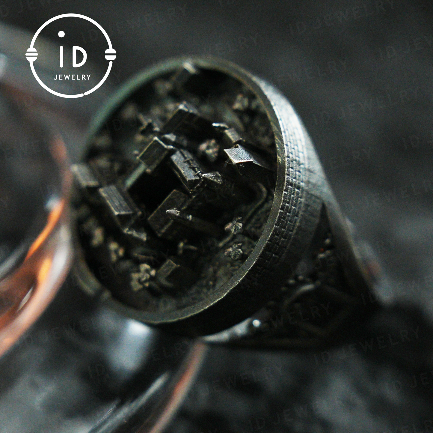 Handmade Cyberpunk Ring | Industrial Jewelry | Microchip Design | Gothic Geek Ring