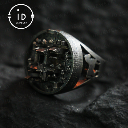 Handmade Cyberpunk Ring | Industrial Jewelry | Microchip Design | Gothic Geek Ring