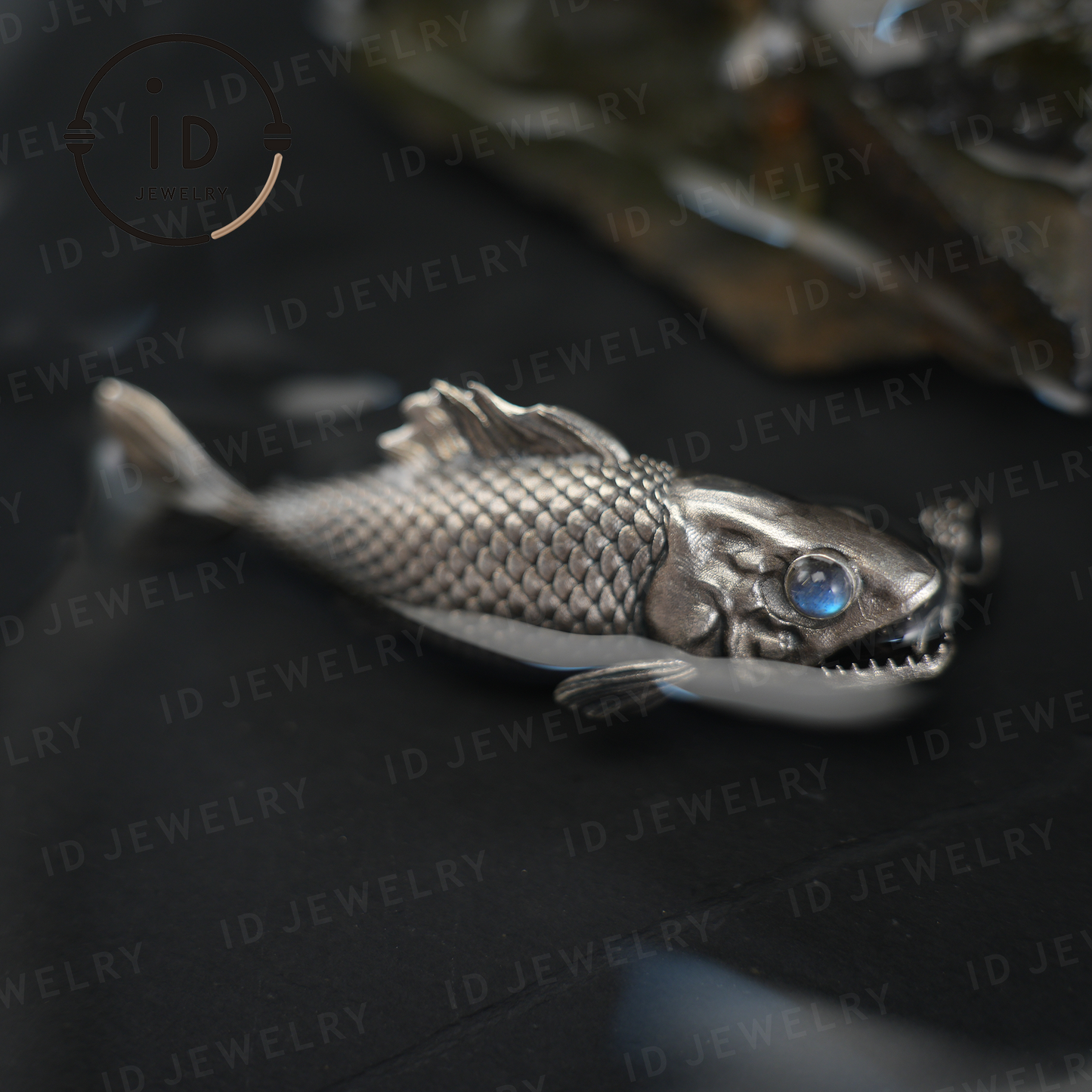 Mystical Fish Pendant with Amethyst & Labradorite – Artistic Talisman Jewelry, Handmade Fantasy Necklace Gift