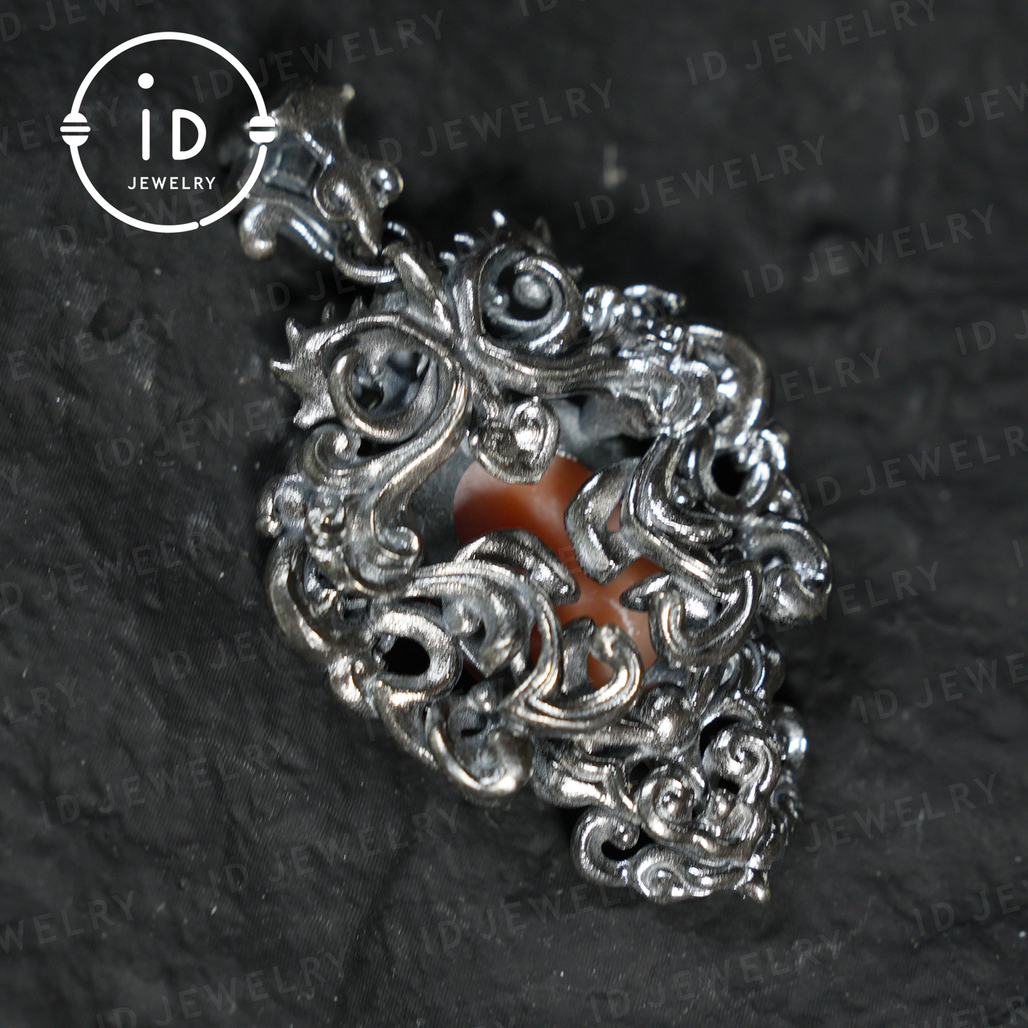 925 Sterling Silver Shell Cameo Pendant | Hand-Carved Victorian Memorial Jewelry | Customizable Remembrance Gift