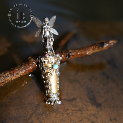 Forest & Fairy Dream Bottle Pendant · Handmade Magic Vial Jewelry · Spiritual Nature Amulet Gift for Women and Fantasy Lovers