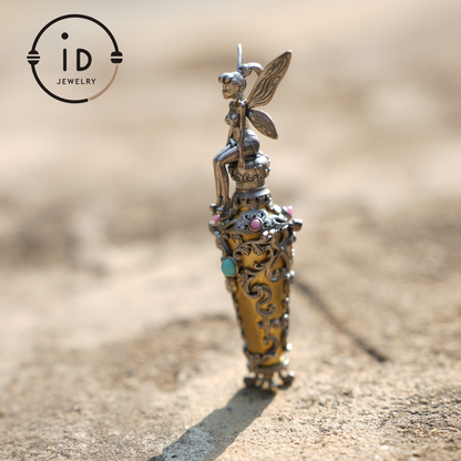 Forest & Fairy Dream Bottle Pendant · Handmade Magic Vial Jewelry · Spiritual Nature Amulet Gift for Women and Fantasy Lovers