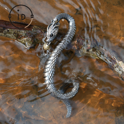 Eternal Coil Dragon Snake pendant |  925 Sterling Silver | Handcrafted Serpent Design| Unique Fantasy Jewelry