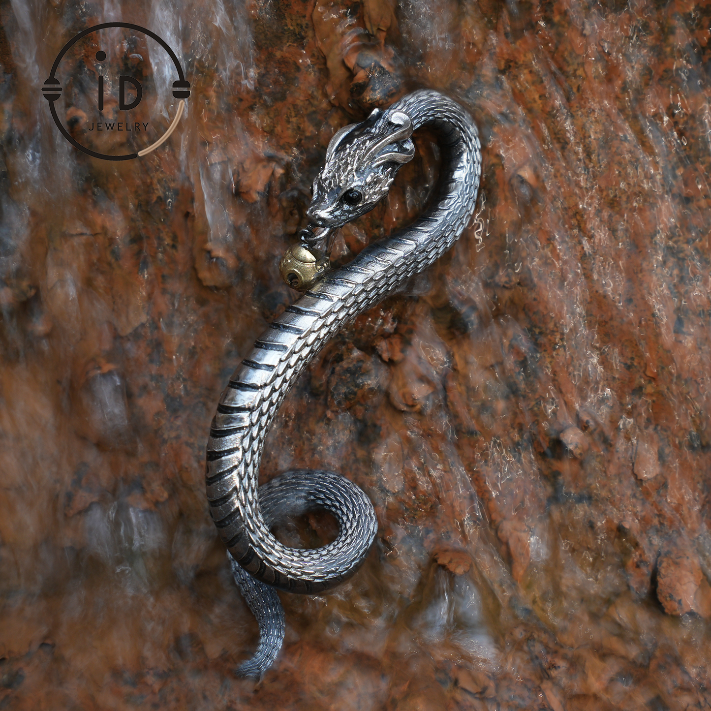 Eternal Coil Dragon Snake pendant |  925 Sterling Silver | Handcrafted Serpent Design| Unique Fantasy Jewelry