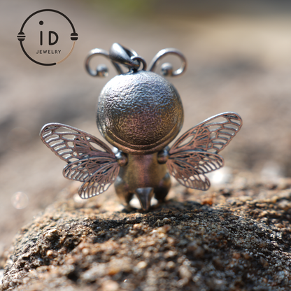 Wayfinder Bee Spirit Pendant | 925 Silver with Larimar Labradorite | Greek Oracle Totem | Gift of Intuition & Insight