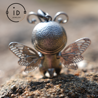 Wayfinder Bee Spirit Pendant | 925 Silver with Larimar Labradorite | Greek Oracle Totem | Gift of Intuition & Insight