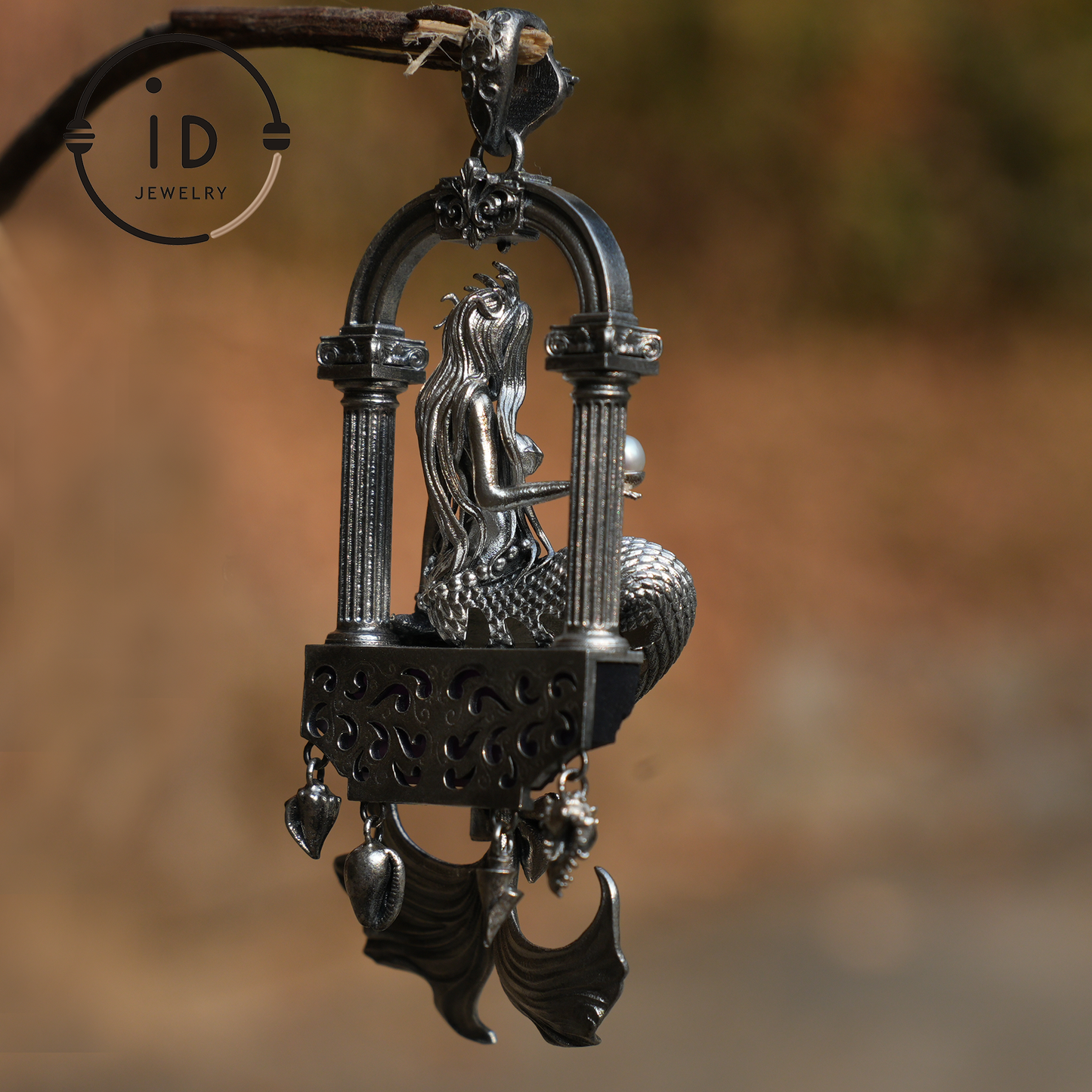 Amethyst Mermaid Pendant, Hand Carved Ocean Goddess Necklace, Mythical Sea Jewelry Gift, Fantasy Underwater Charm for Her, Unique Art