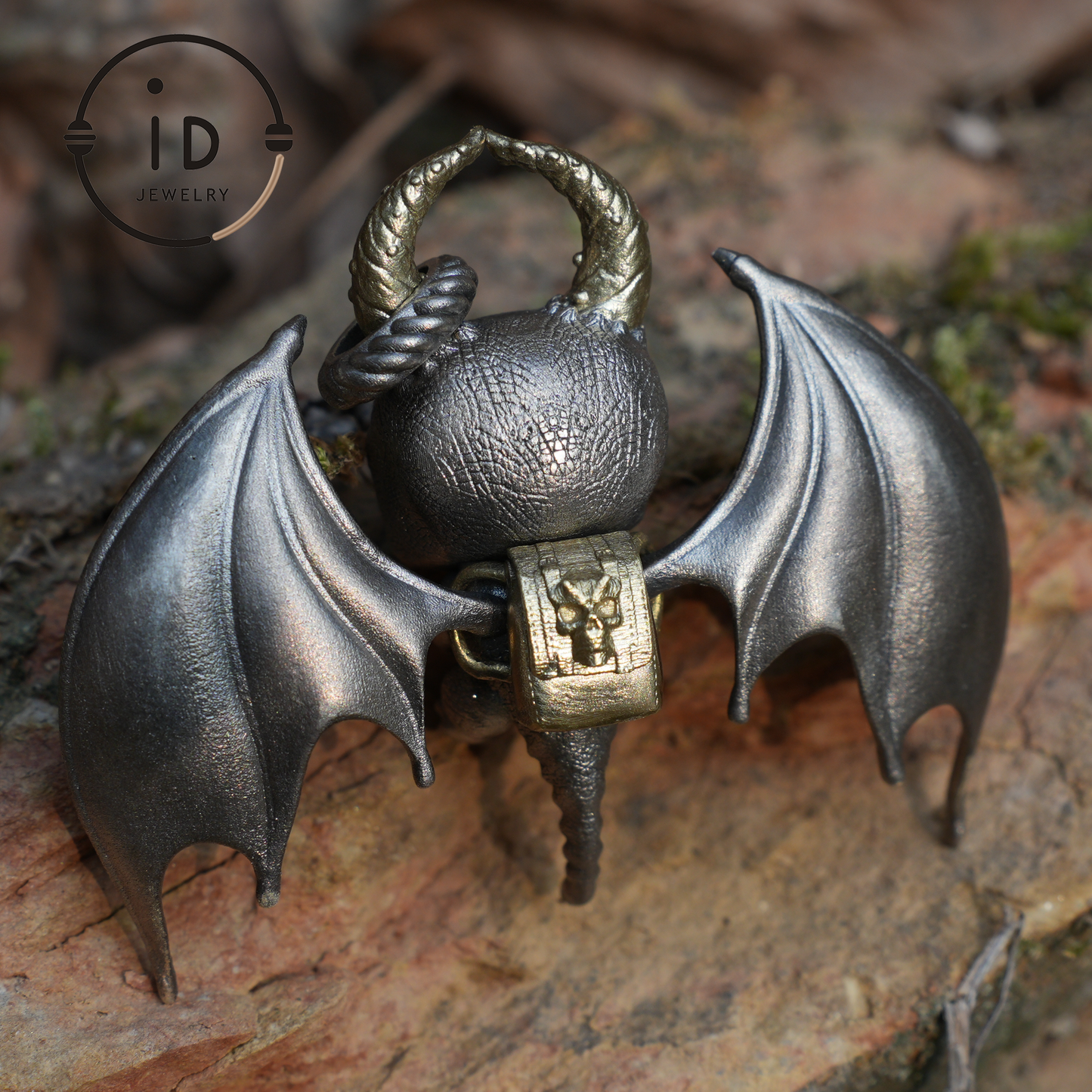 925 Silver Bat Pendant with Opal, Handcrafted Gothic Jewelry, Fantasy Pendant, Unique Gothic Necklace for Halloween & Gothic Lovers