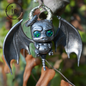925 Silver Bat Pendant with Opal, Handcrafted Gothic Jewelry, Fantasy Pendant, Unique Gothic Necklace for Halloween & Gothic Lovers