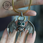 925 Silver Bat Pendant with Opal, Handcrafted Gothic Jewelry, Fantasy Pendant, Unique Gothic Necklace for Halloween & Gothic Lovers