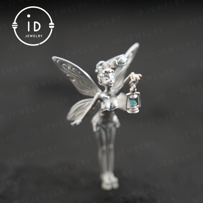 Handmade Fairy Pendant – 925 Sterling Silver Jewelry with Wings – Mystical Fantasy Talisman for Fairy Tale & Magic Lovers