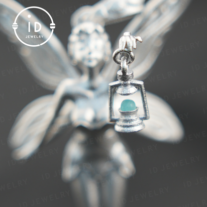 Handmade Fairy Pendant – 925 Sterling Silver Jewelry with Wings – Mystical Fantasy Talisman for Fairy Tale & Magic Lovers