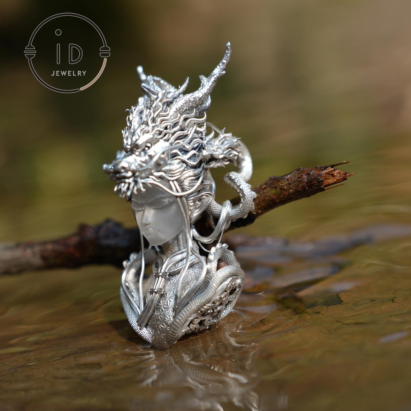 925 Sterling Silver Eastern Dragon God Pendant – Handmade Fantasy Jewelry for Collectors & Cultural Enthusiasts